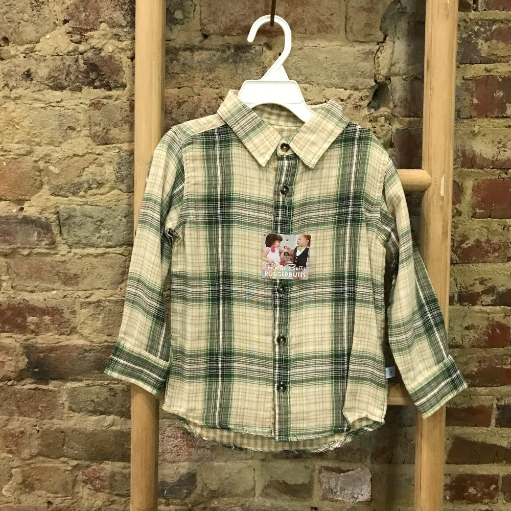 Tan and Green plaid shirt